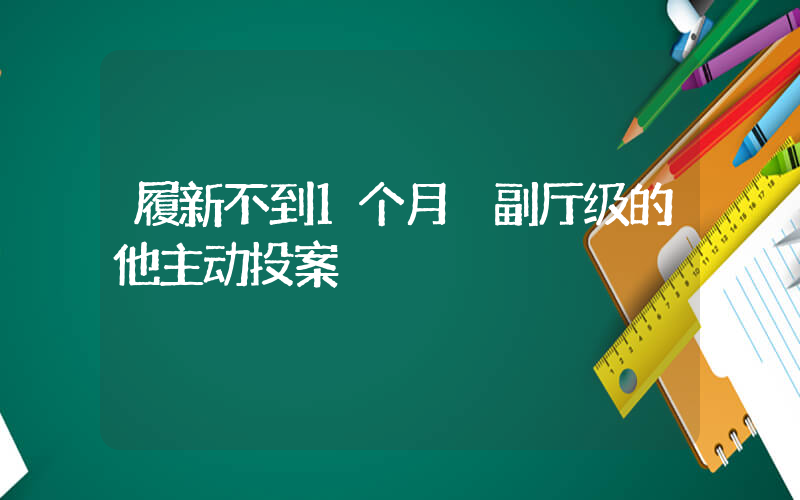 履新不到1个月 副厅级的他主动投案插图